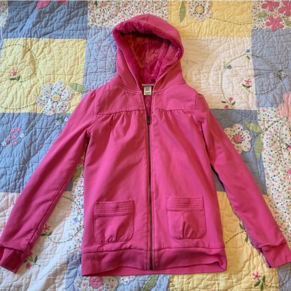 Girl Pink Hoodie Size XL 14 16 Plush Fleece Lined Sweatshirt